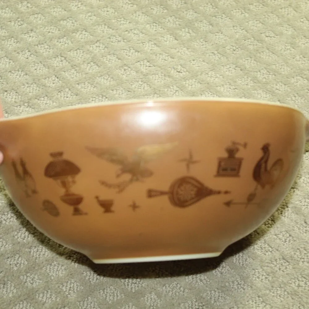 3 Vintage PYREX EARLY American Cinderella Nesting Mixing Bowls 442 443 444